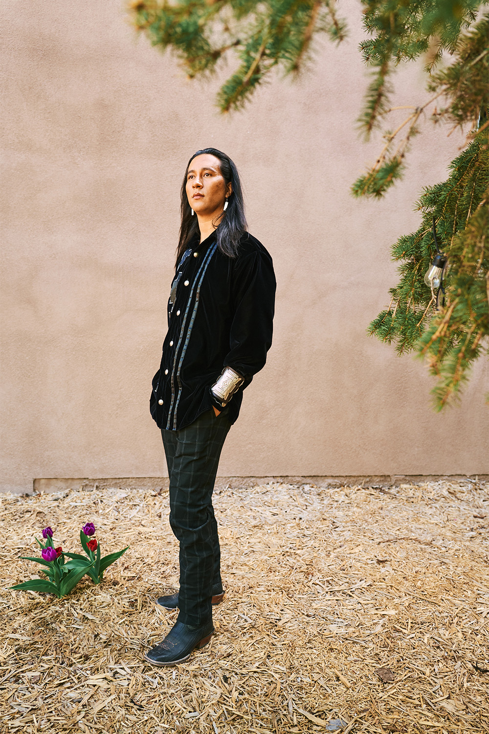 Robert J.G. Allan, who is Diné and Anishinabe during Native Fashion Week. Photo / Simbarashe Cha for The New York Times
