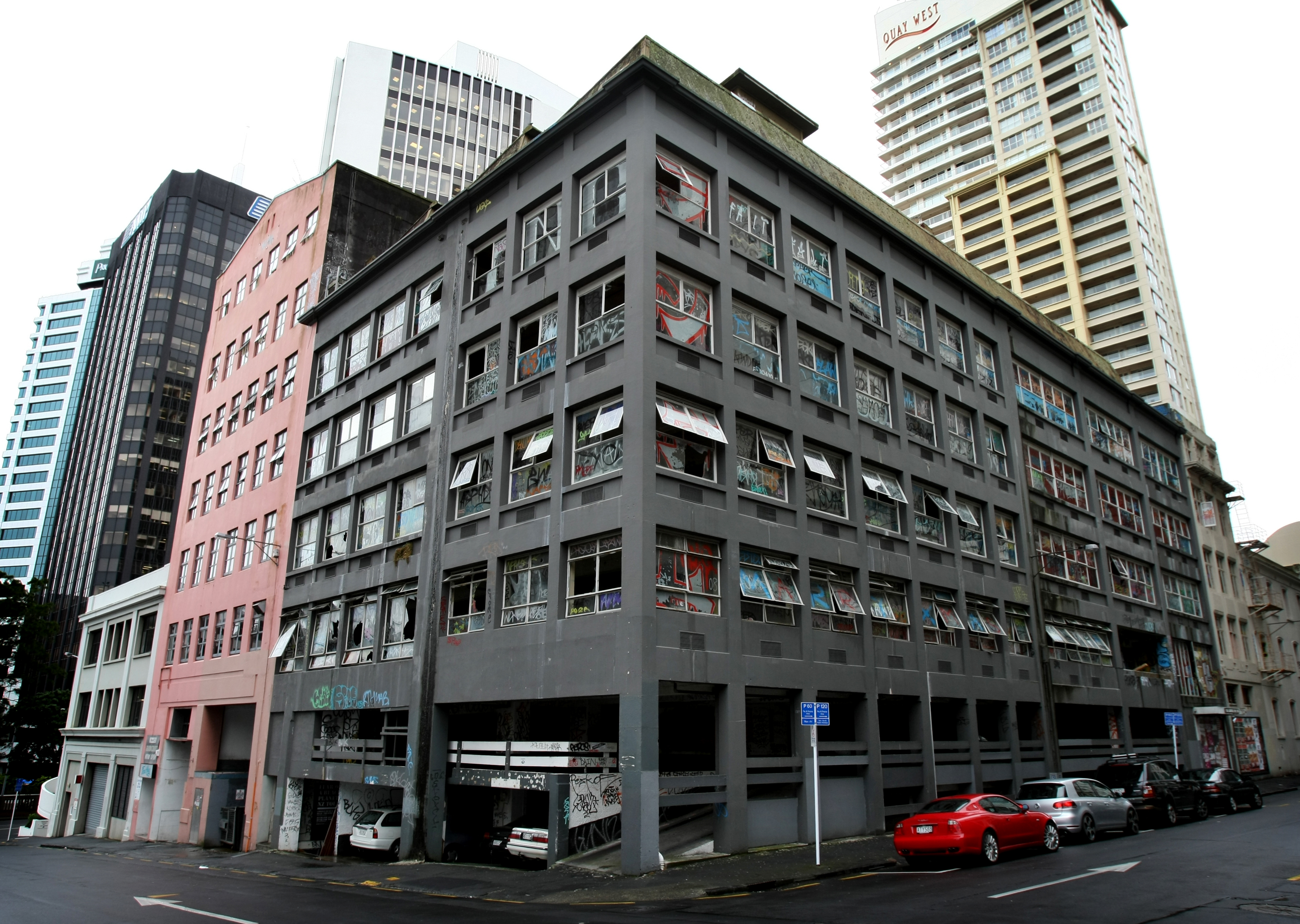 As it was in 2011: the former Yates Building sat between Link House and the Food Alley on the corner of Albert St and Wolfe St. Photo / Greg Bowker