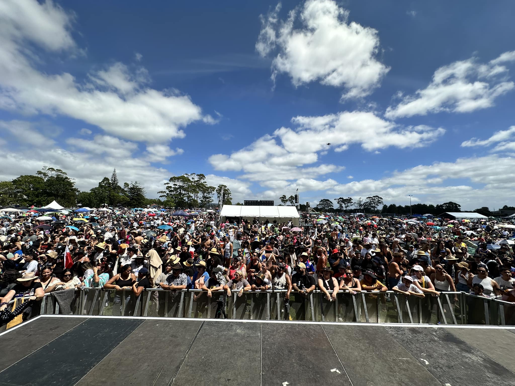 The crowd is building at Waitangi@Waititi at Parrs Park Oratia.