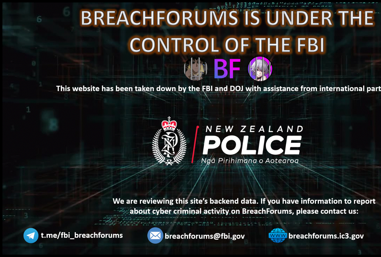 BreachForums, the hacker site that offered MediaWorks data for sale, has been seized by the FBI and international enforcement partners including the NZ Police, according to multiple reports in the US and statements on its site.