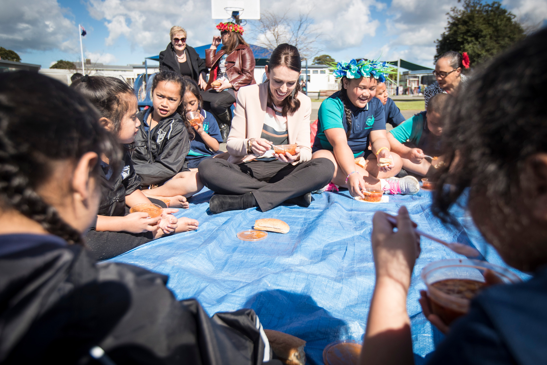 PM Jacinda Ardern at a lunch in schools event on the 2017 campaign. Photo / Jason Oxenham