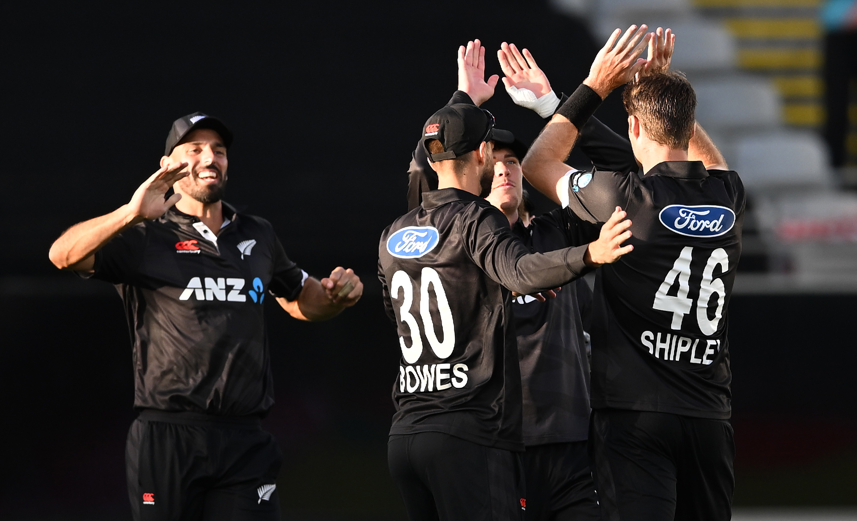 The Black Caps celebrate a wicket last summer. Photo / photosport.nz