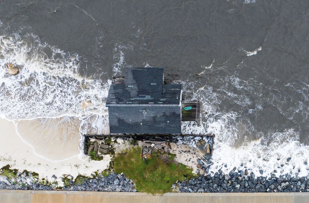 A house on the shoreline ahead of the arrival of Hurricane Helene in Alligator Point, Florida. Photo / AFP