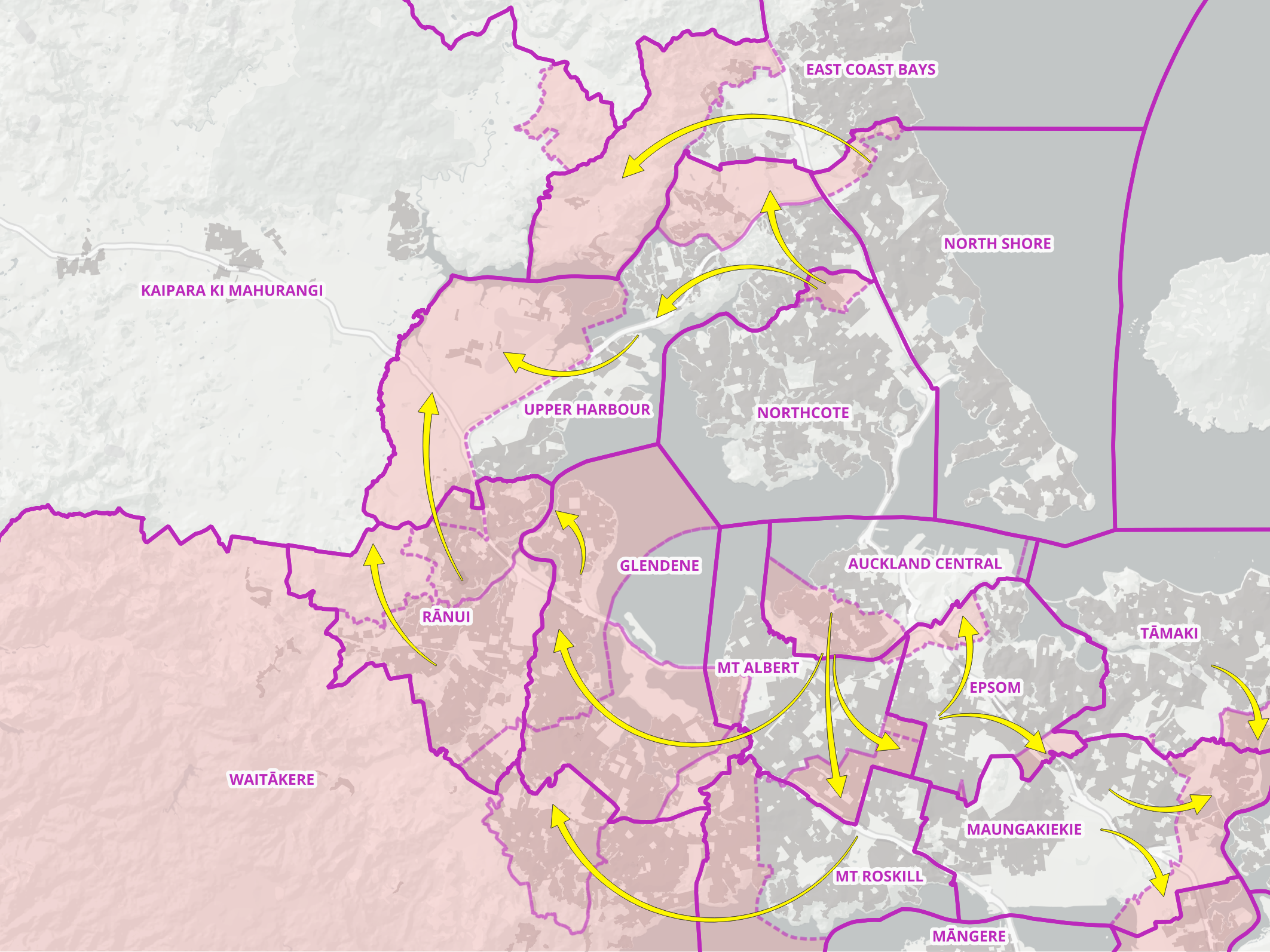Proposed changes to western and northern Auckland boundaries.