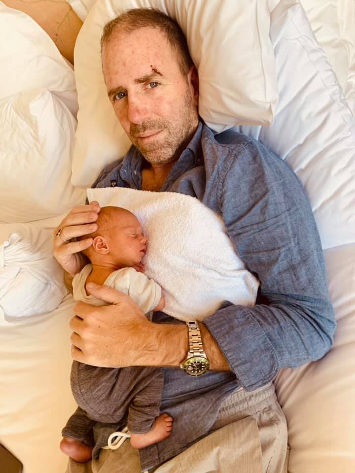 Finn Batato with Luca, who was born in October. Photo / Supplied
