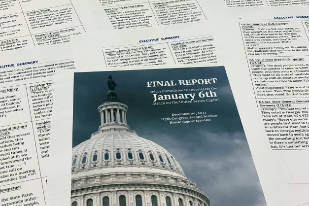 The final report released by the US House of Representatives' select committee investigating the January 6 attack on the US Capitol. Photo / AP