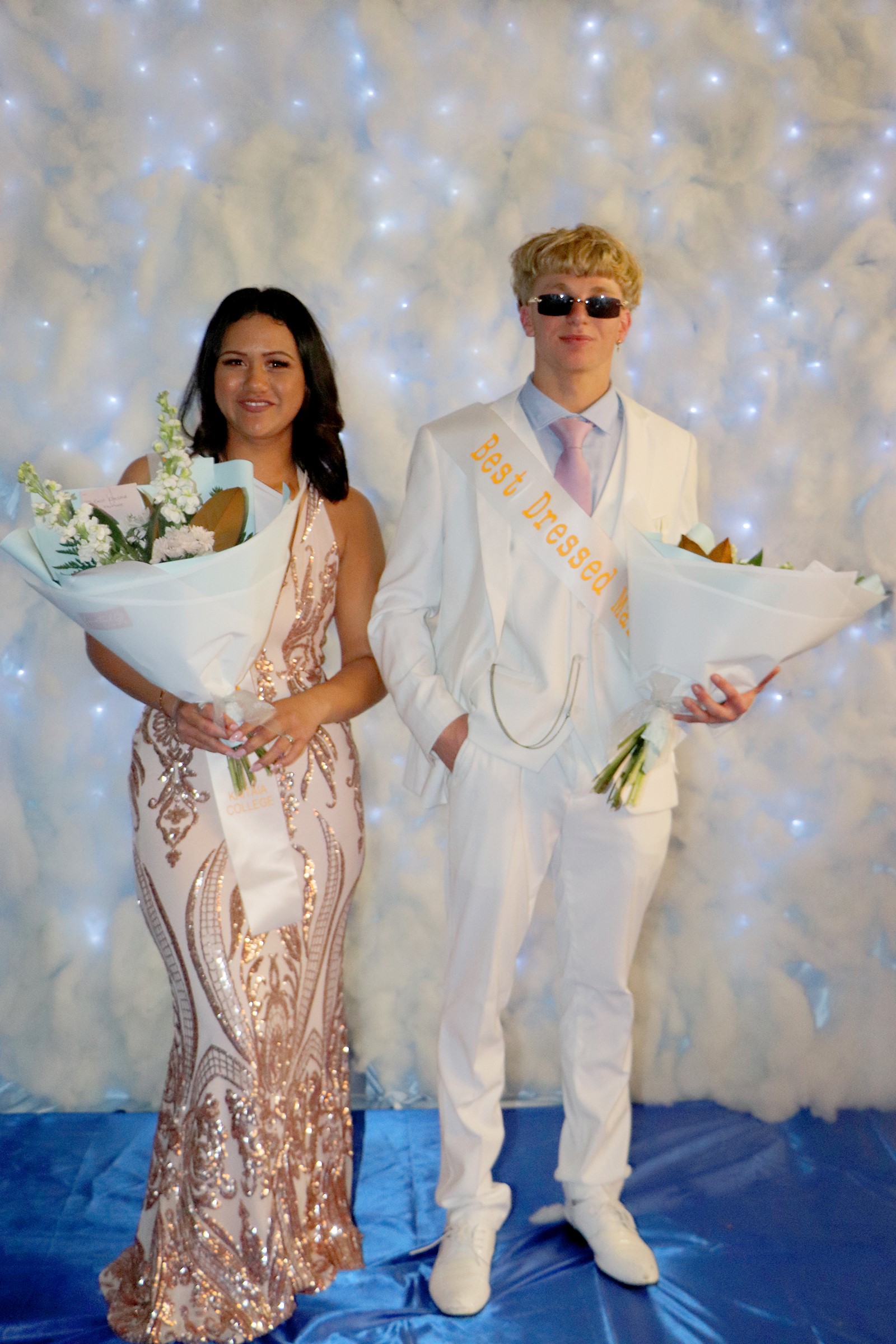 The Kaitāia College Senior Ball’s best-dressed male was Nicco Parsonson and the best-dressed female was Tyler-Jaye Hakaris. Photo / Lee Gamble Photography