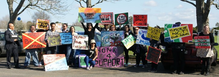 Health policy organisation Hāpai Te Hauora is leading today's action. Photo / Supplied