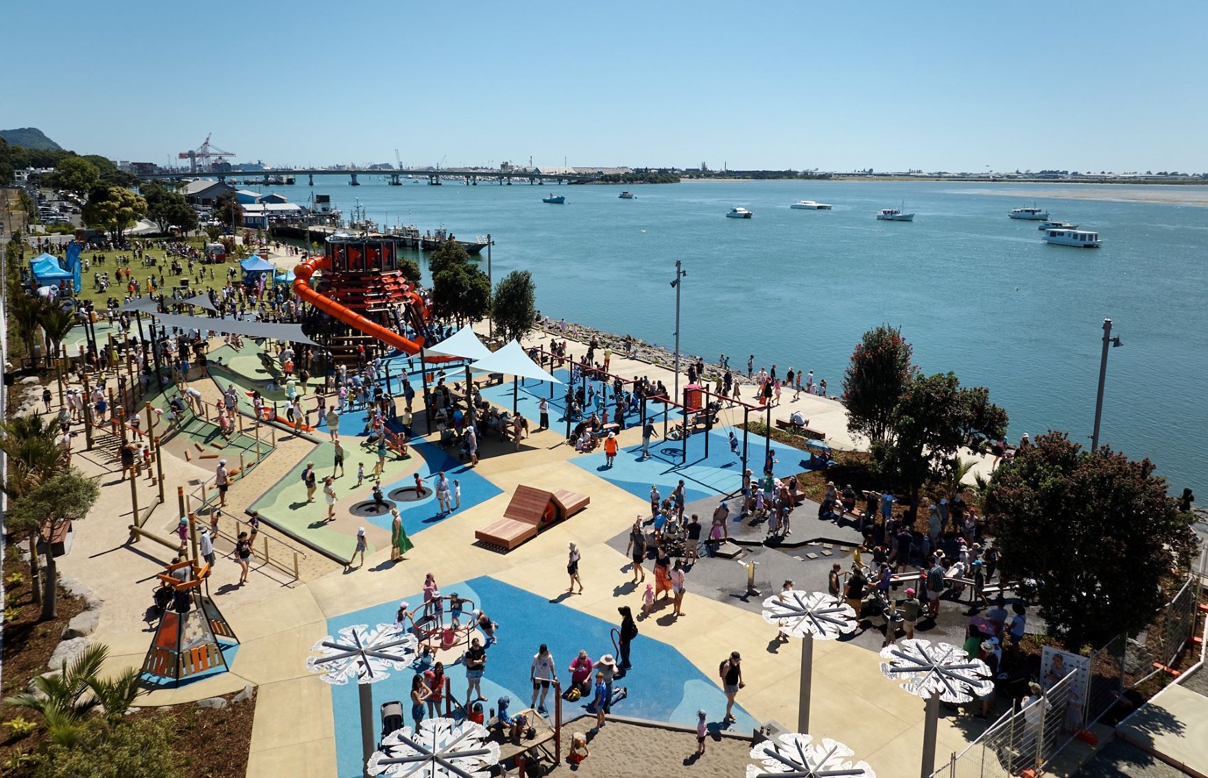 The new Tauranga waterfront destination playground is proving to be a massive drawcard for locals and tourists. Photo / Tauranga City Council
