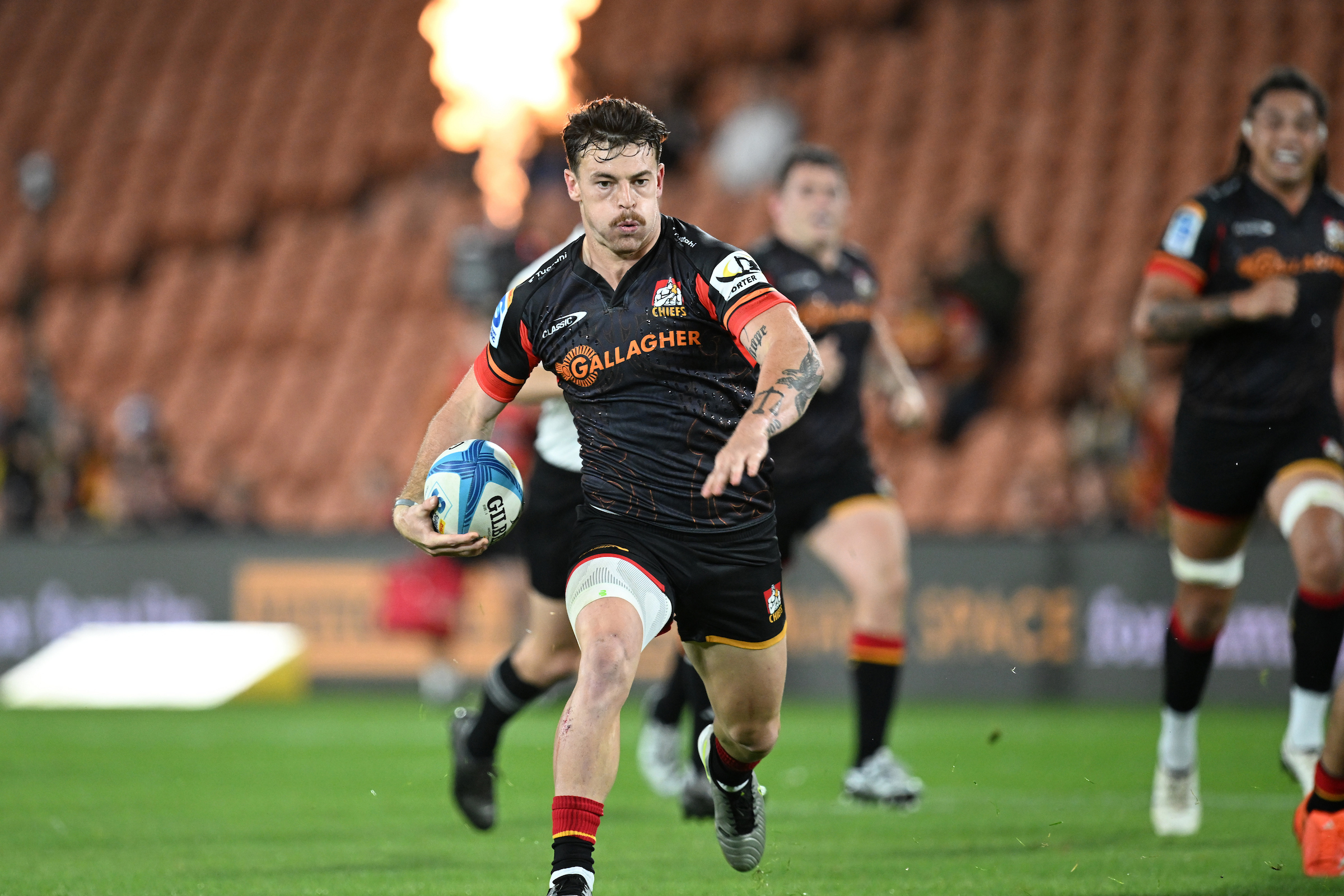 Leroy Carter on the run for the Chiefs. Photo / Photosport