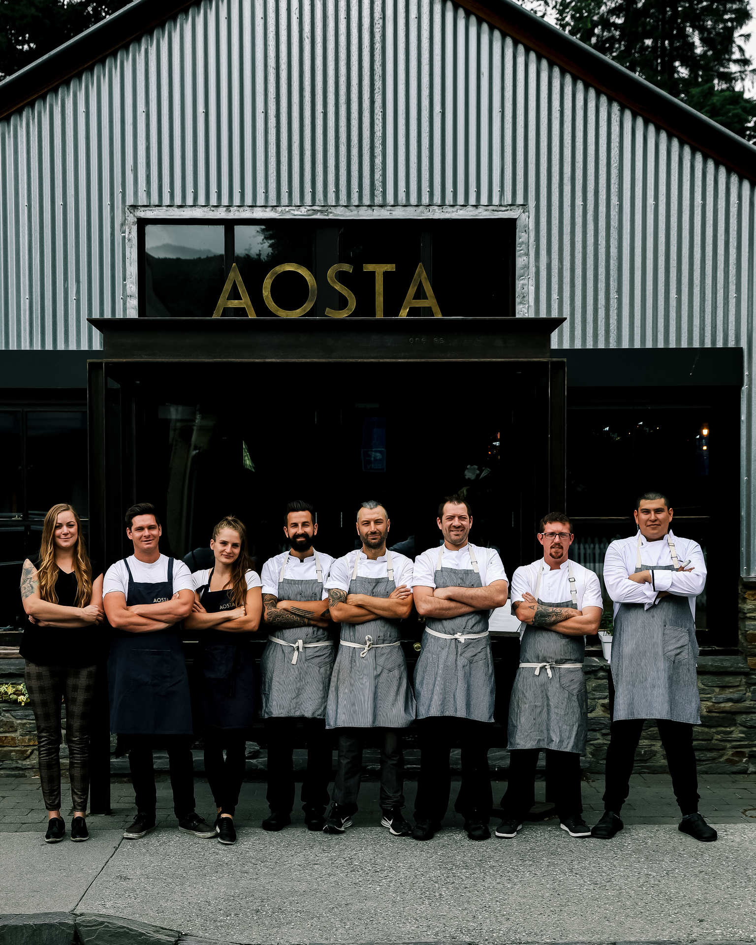 The team at Aosta, Arrowtown. Photo / Krista May