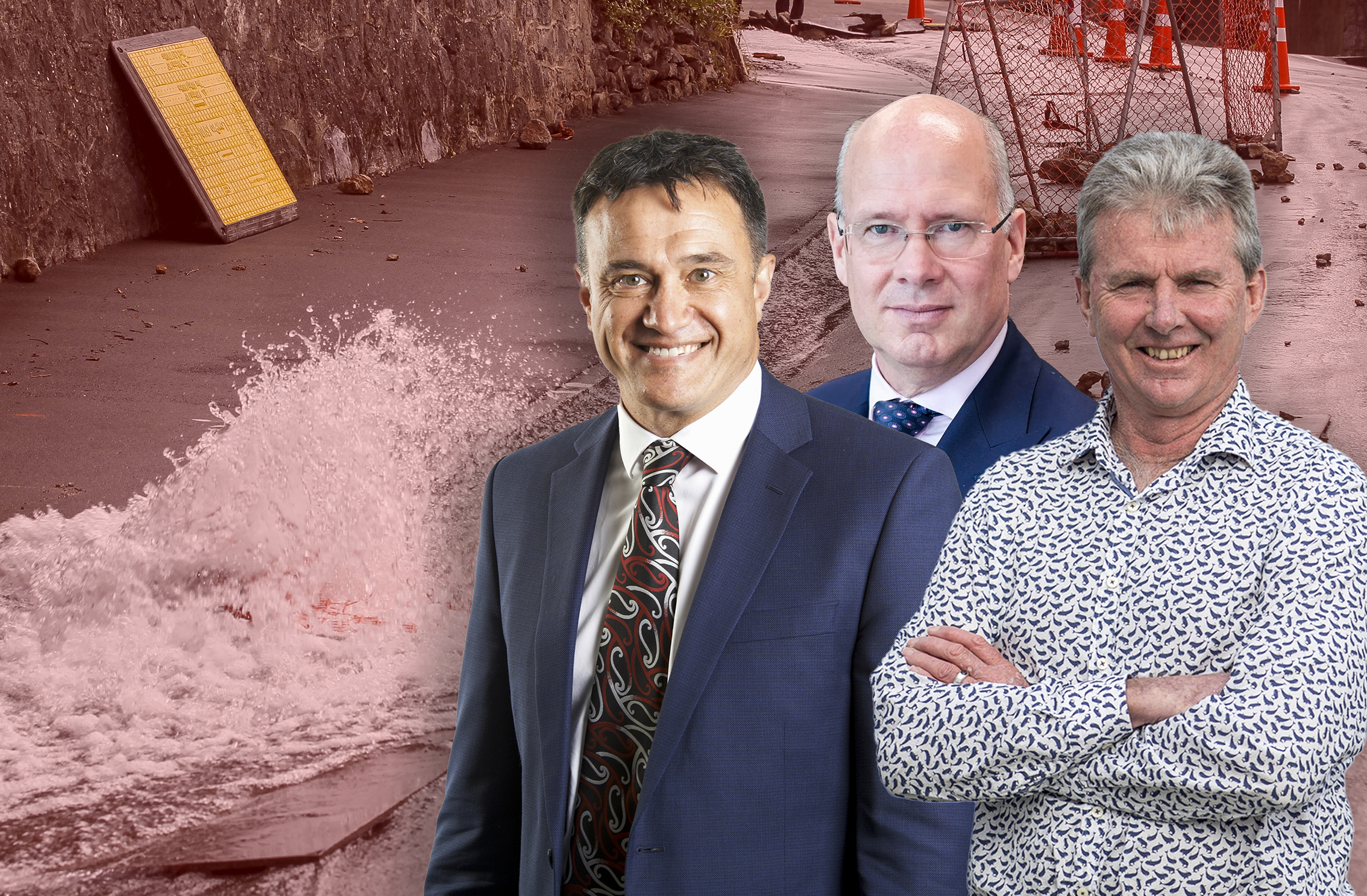 Former Three Waters bosses Vaughan Payne, Jon Lamonte and Colin Crampton. Photo / NZME