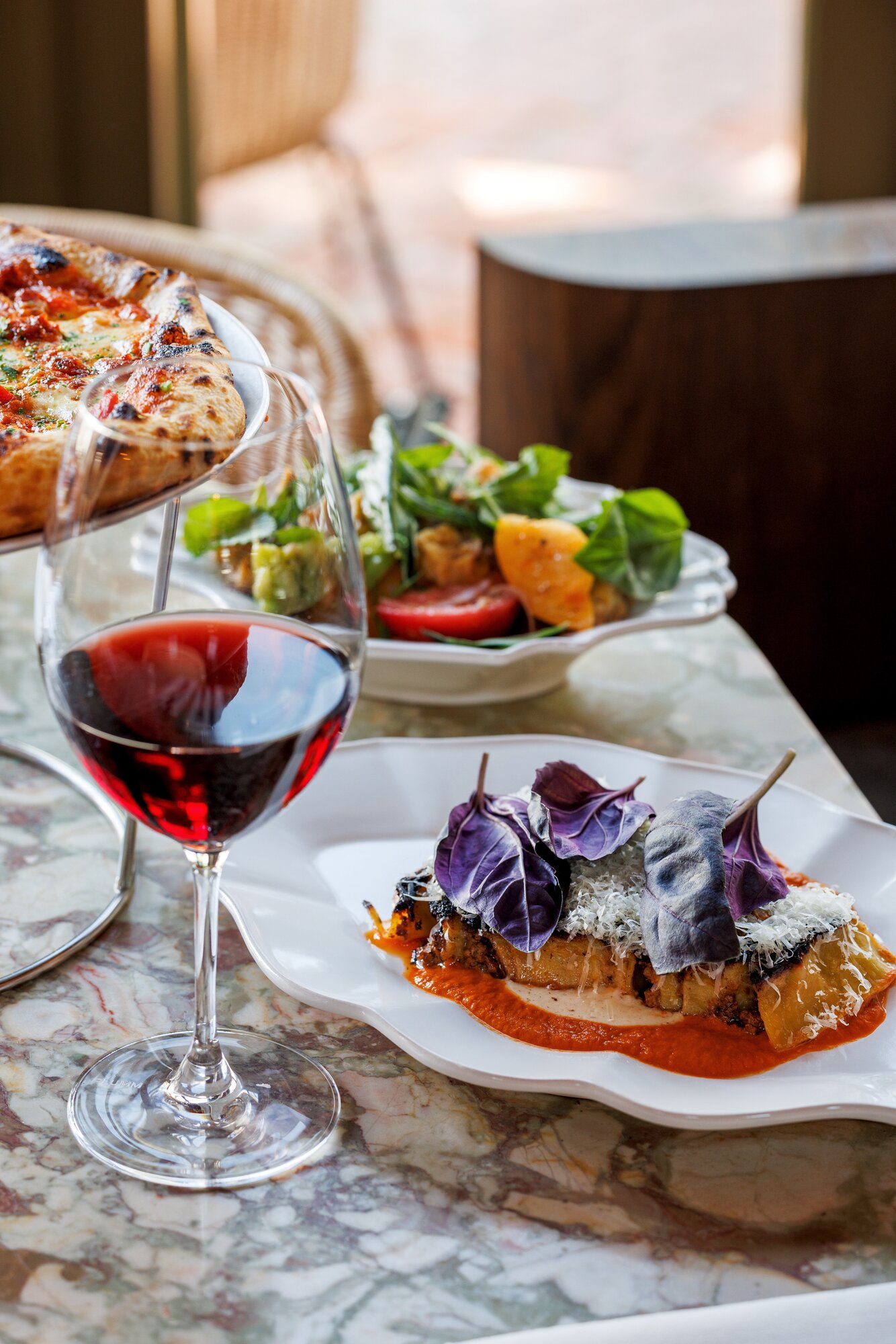 The lasagne, sobrasada pizza and panzanella on the menu at Mama restaurant in Newmarket.