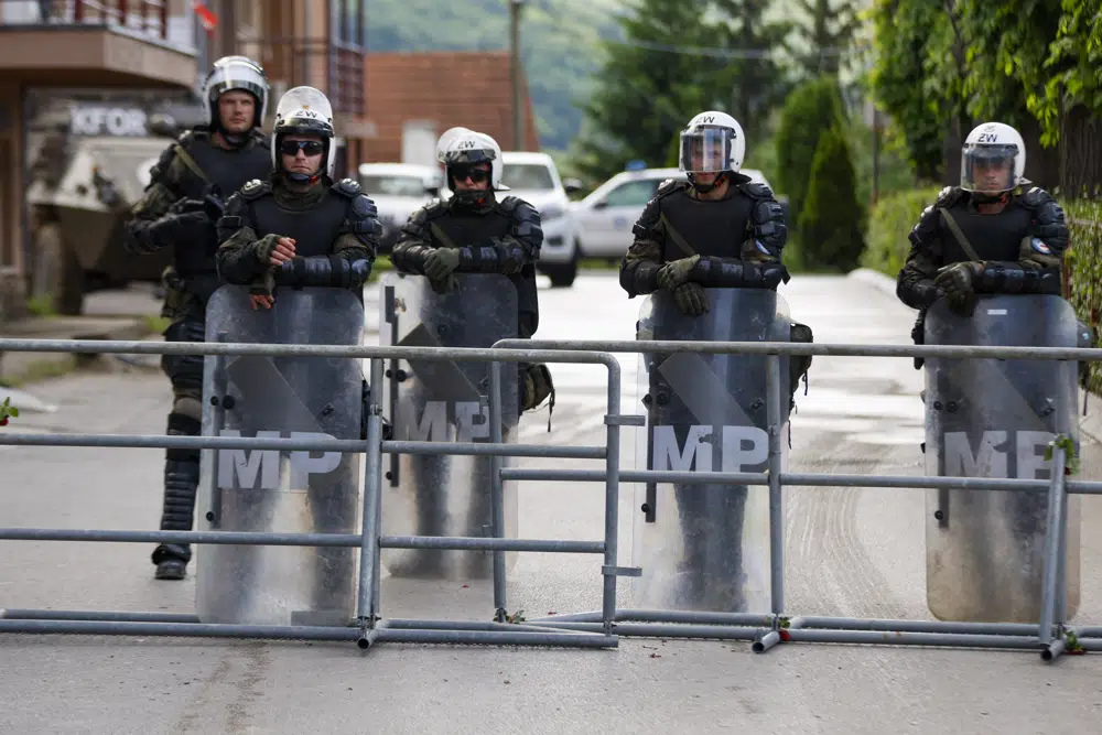 Polish soldiers, part of the peacekeeping mission in Kosovo. Photo / AP