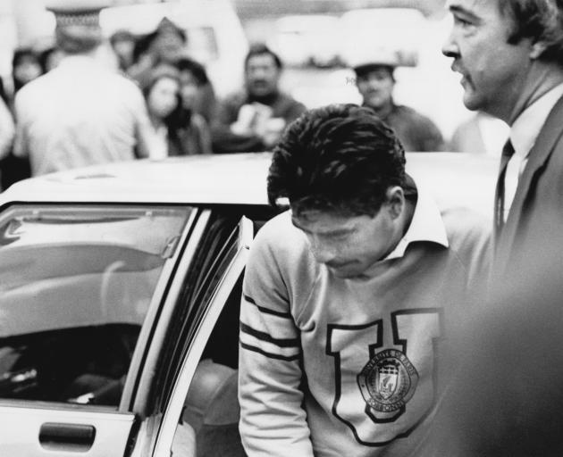 Peter Joseph Holdem, 30, leaving the Christchurch District Court in 1986. Photo / The Christchurch Star