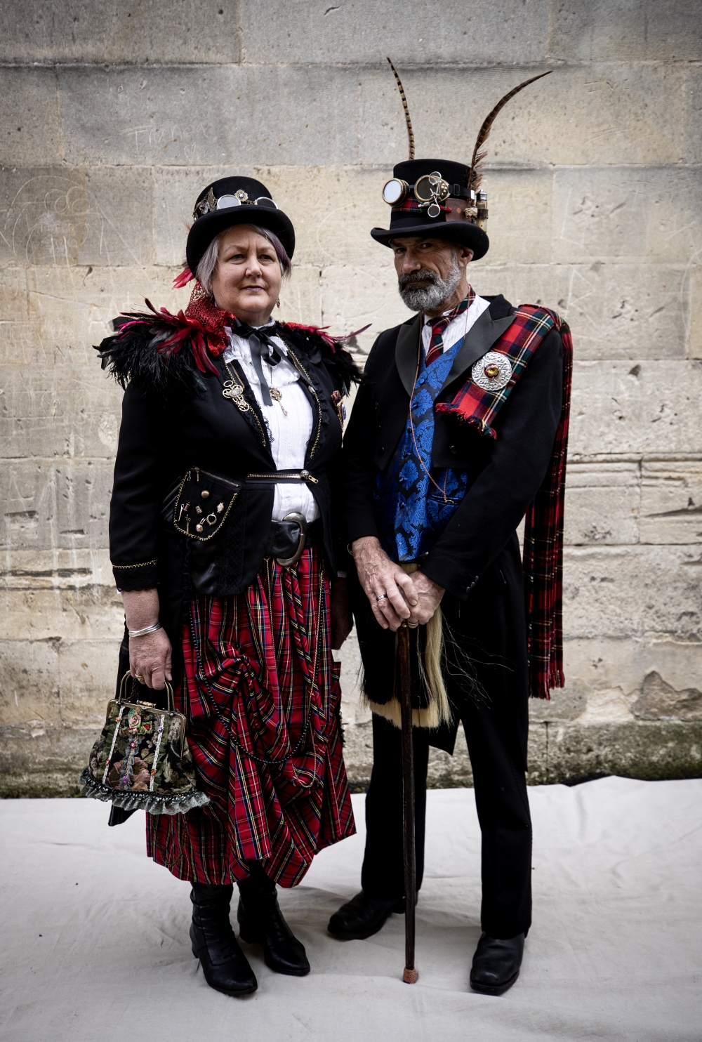 Penny and Shaun Trousselet attend the Steampunk Festival 2024 in Oamaru. Photo / Dean Purcell