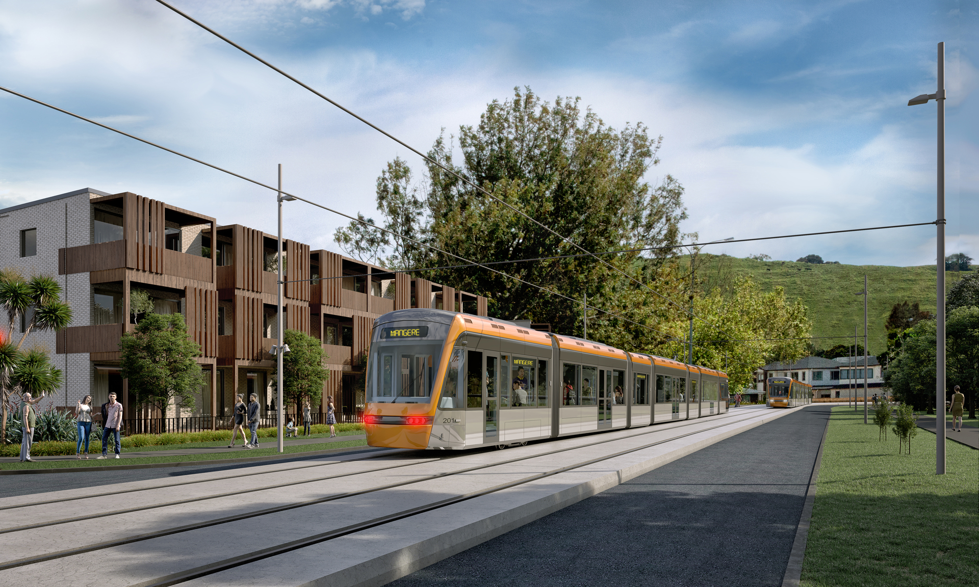 Going nowhere:  An artist's impression of Auckland's planned CBD-airport light rail line which has now been cancelled. Photo / Supplied