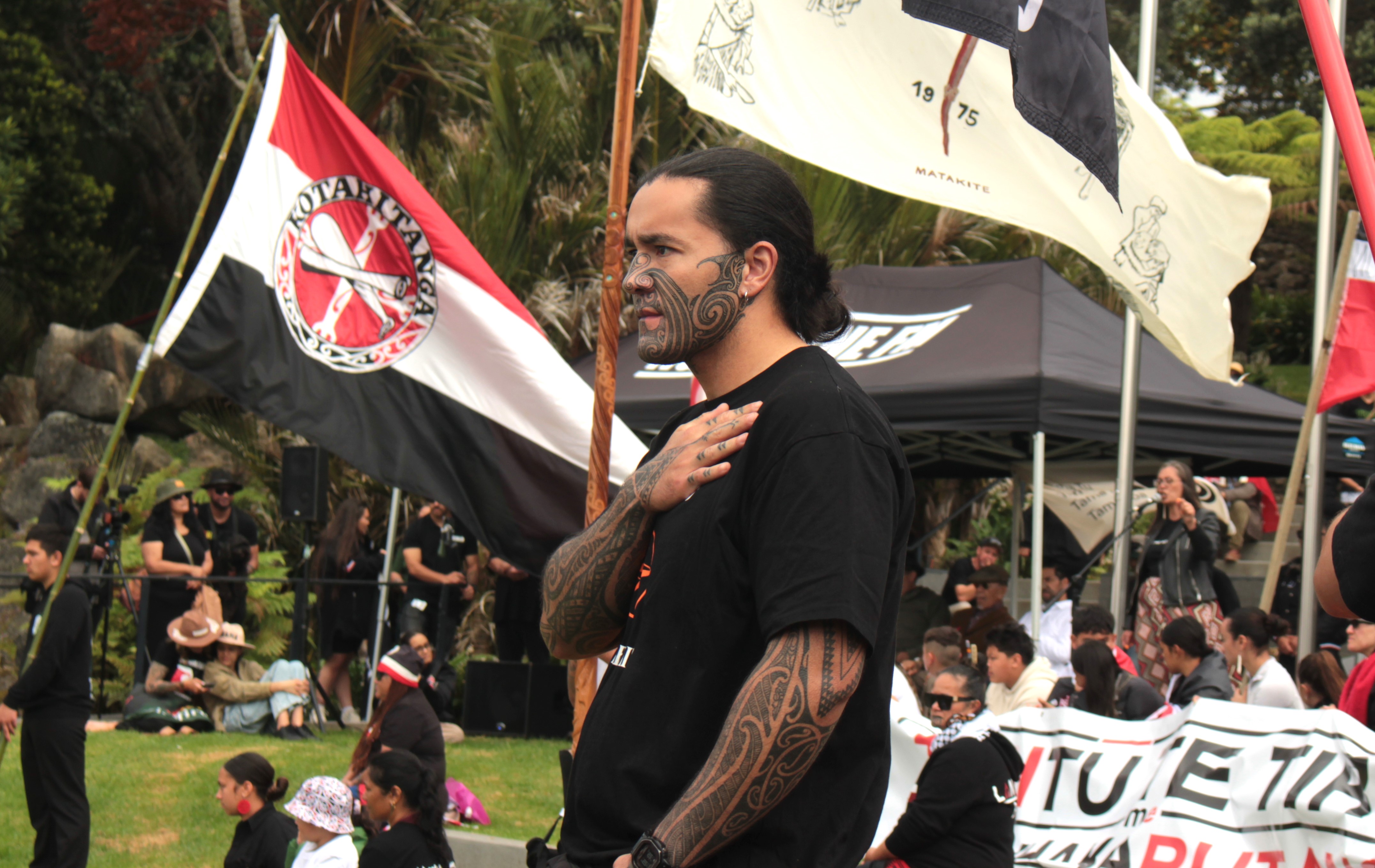 Hīkoi leader Eru Kapa-Kingi. Photo / Denise Piper