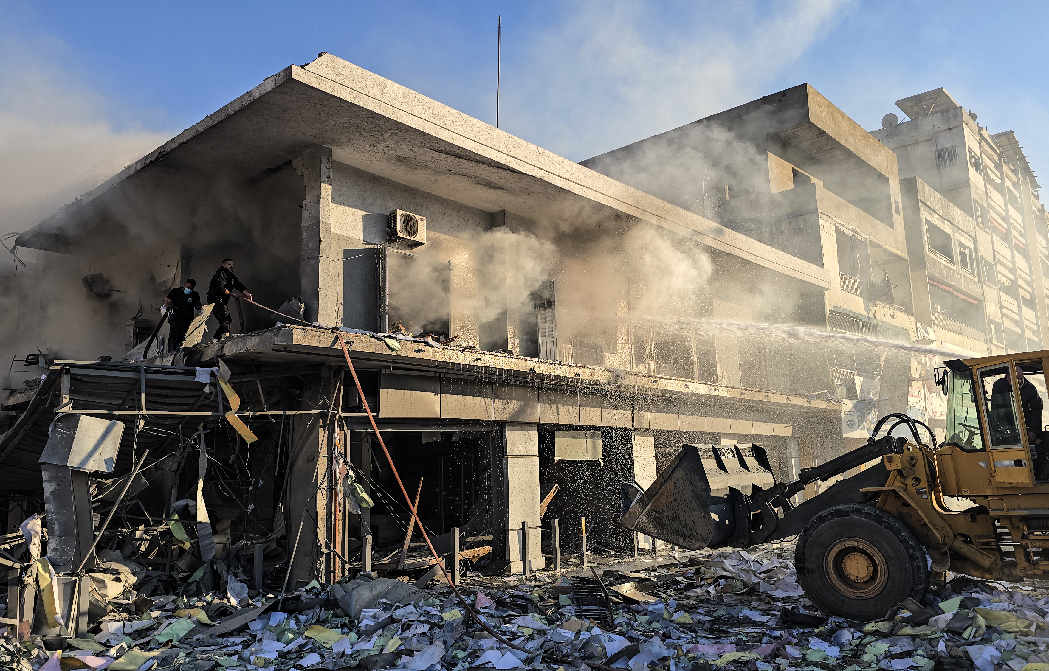 An Israeli airstrike targeted the offices of Al-Qard al-Hassan, a Hezbollah-linked financial institution, in the southern coastal Lebanese city of Tyre. Photo / Kawnat Haju, AFP