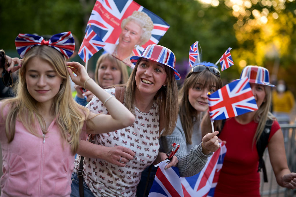 Royal supporters get ready to spend the night on the Mall after setting up their tents ahead of the upcoming Jubilee events. Photo / Getty Images