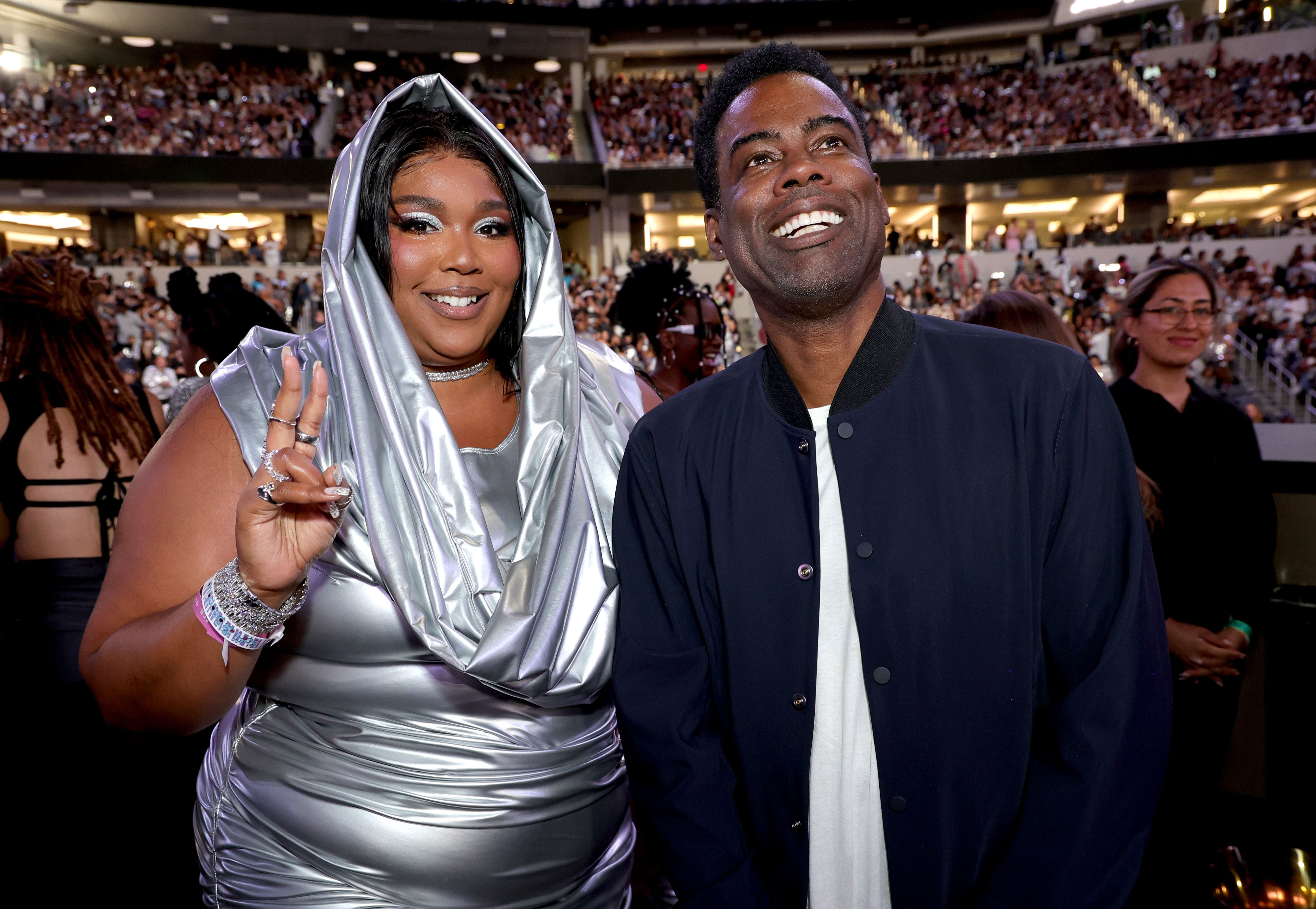 Lizzo and Chris Rock attend the Renaissance World Tour  at SoFi Stadium. Photo / Getty Images