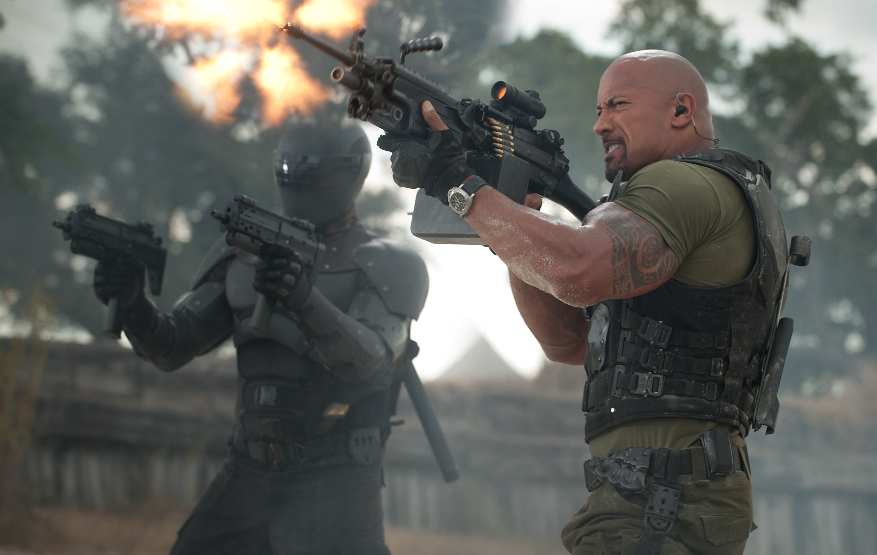 Ray Park and Dwayne Johnson, stars of 'G.I. Joe: Retaliation'. Photo / AP