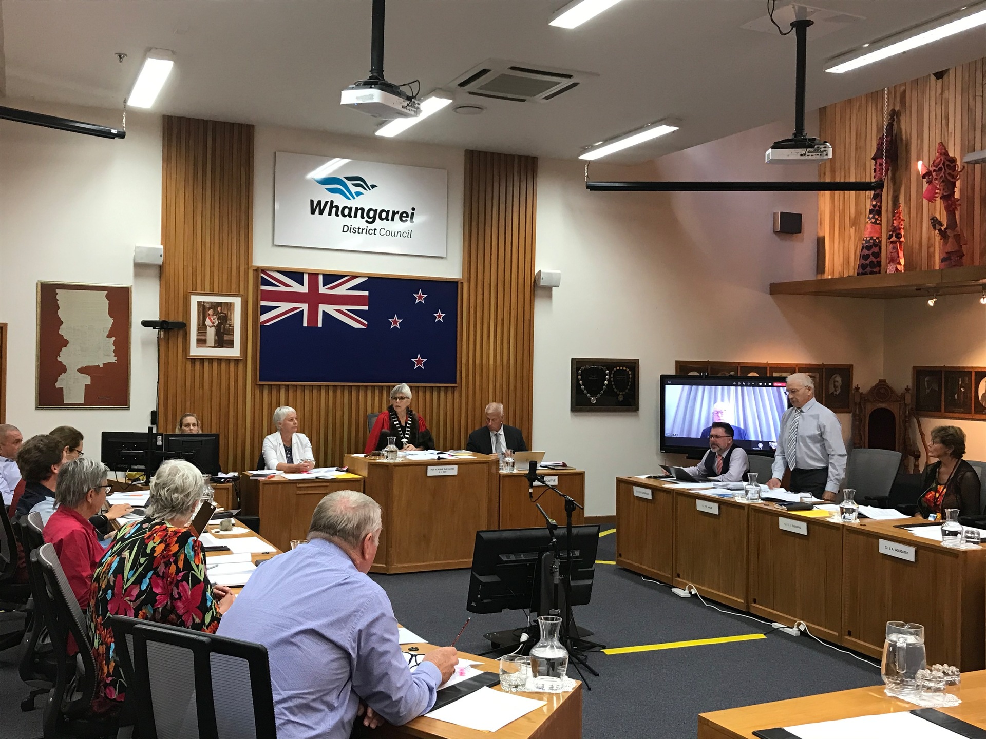 WDC councillor Phil Halse speaks against his council's November decision for Māori wards at yesterday's council meeting. Photo / Susan Botting