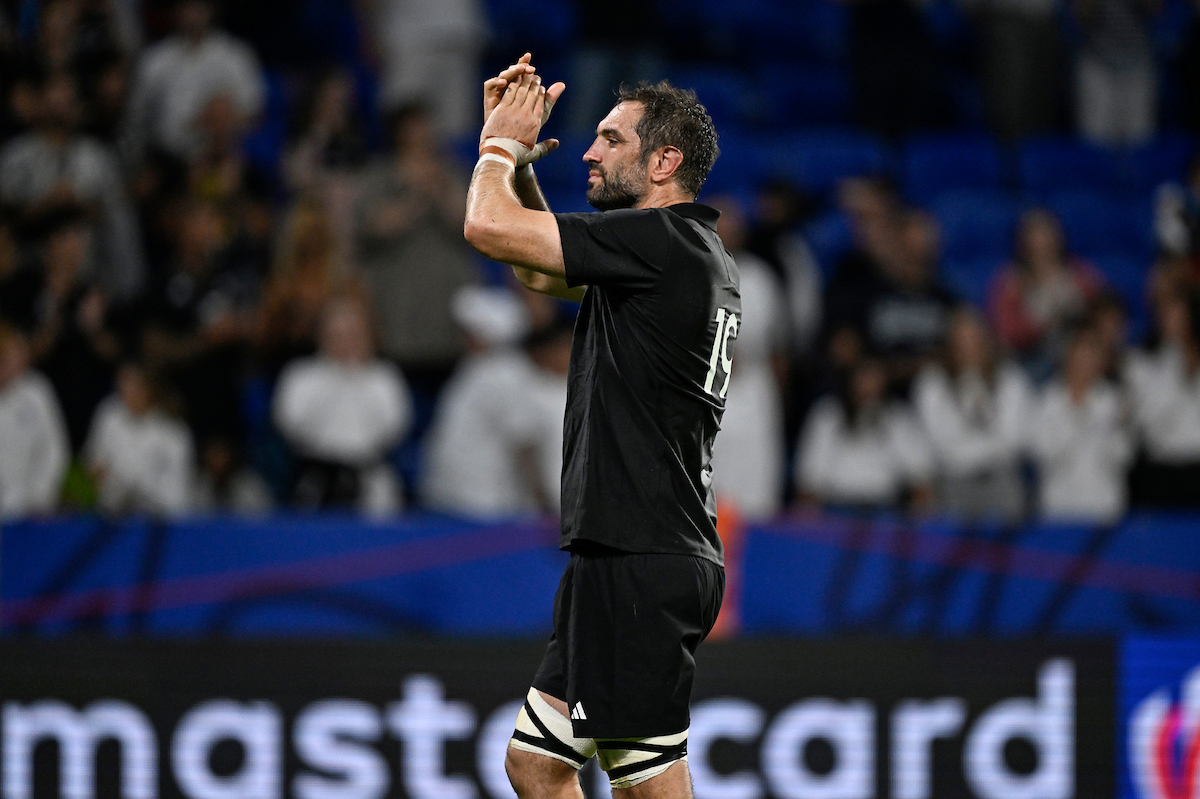 Sam Whitelock applauds after a test at the 2023 Rugby World Cup. Photo / Photosport