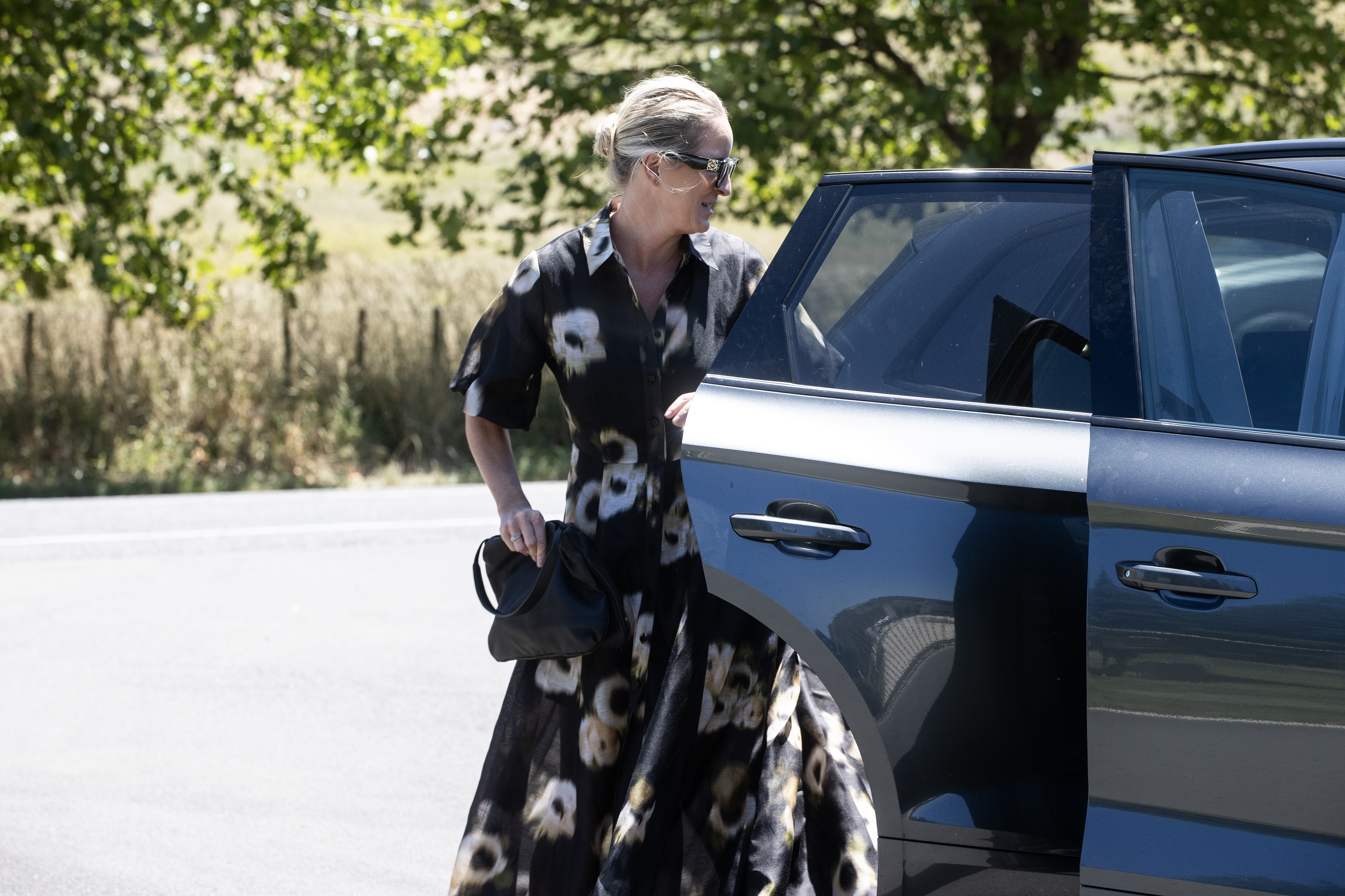 Jacinda Ardern's wedding dress designer Juliette Hogan at the wedding venue. Photo / George Heard