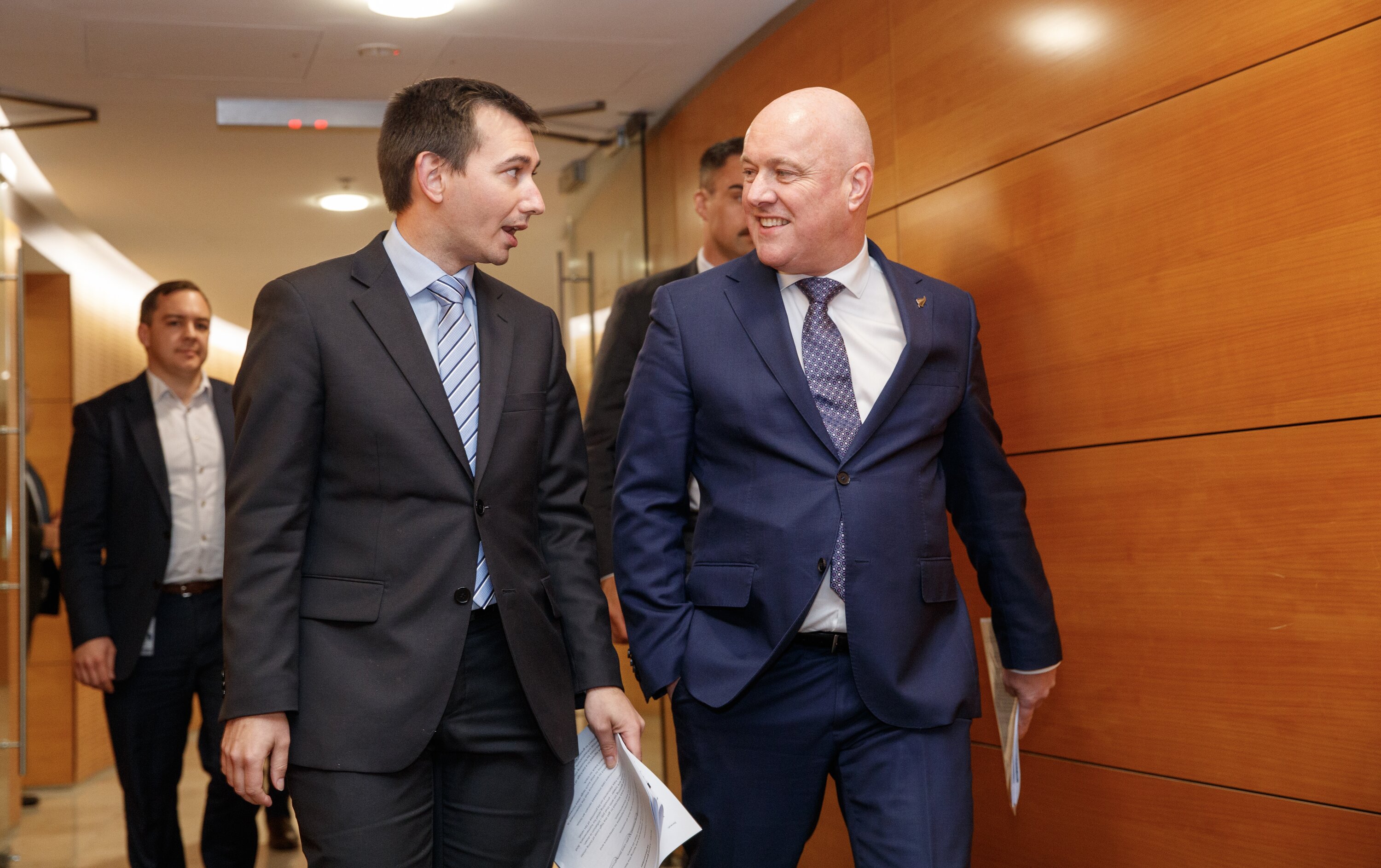 Prime Minister Christopher Luxon (right) and Local Government Minister Simeon Brown. Photo / Mark Mitchell

