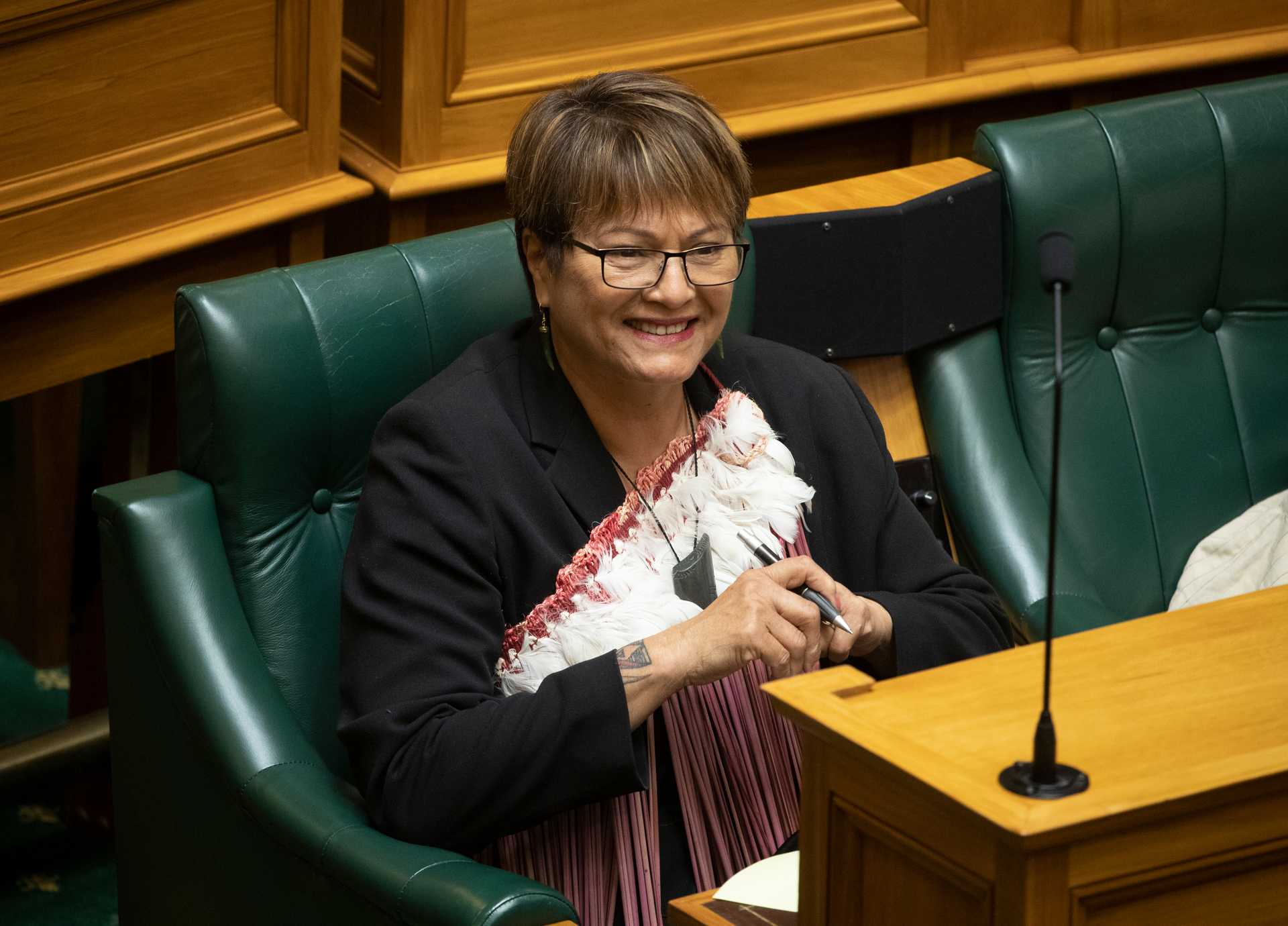 New Labour MP Soraya Peke-Mason was sworn in to the House today by Speaker of the House and her cousin, Adrian Rurawhe. Photo / Mark Mitchell