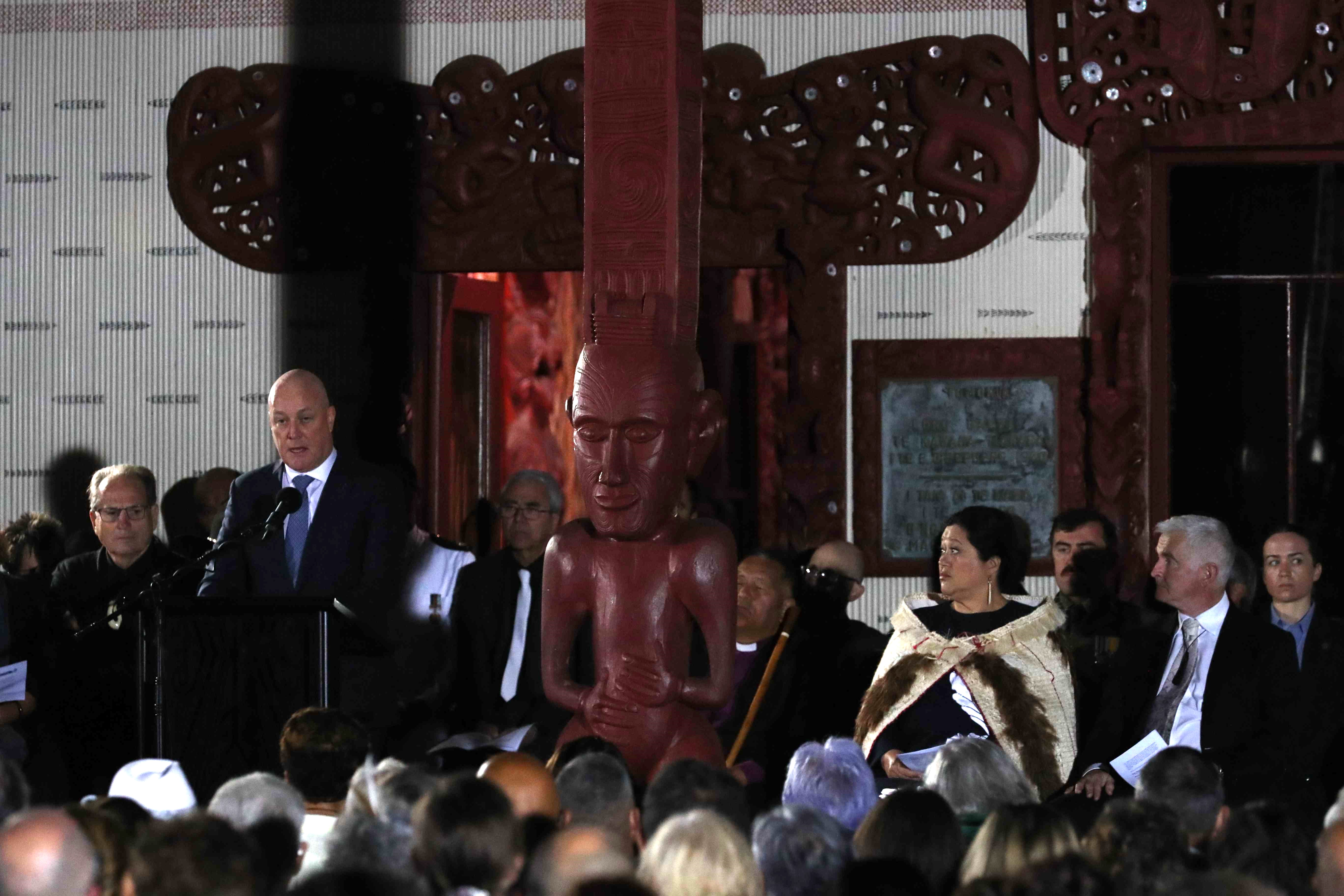 Prime Minister Christopher Luxon at last year's Dawn Service at Waitangi. Photo / Michael Cunningham