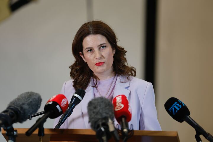Economic Growth Minister Nicola Willis at today's announcement about a boost to the screen production rebate. Photo / Michael Craig