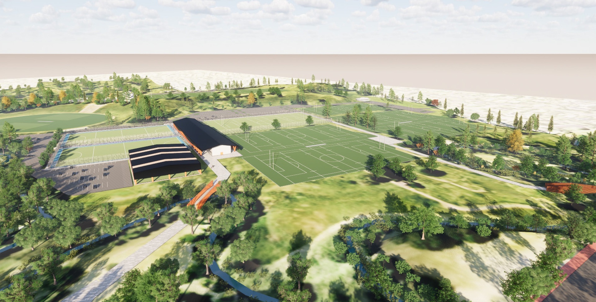 A concept drawing of the proposed Westbrook sport and recreation precinct. Photo / File