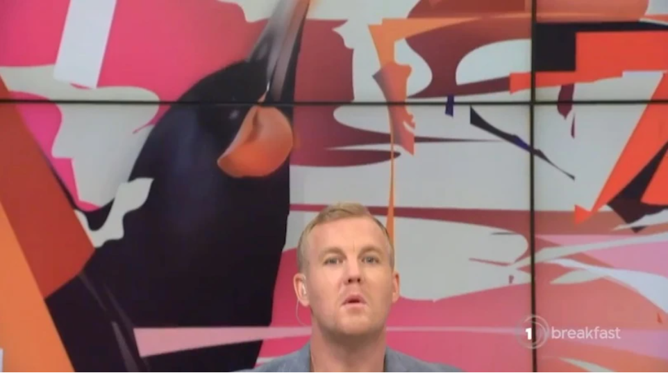 McLean swears on live television. Photo / The Spinoff