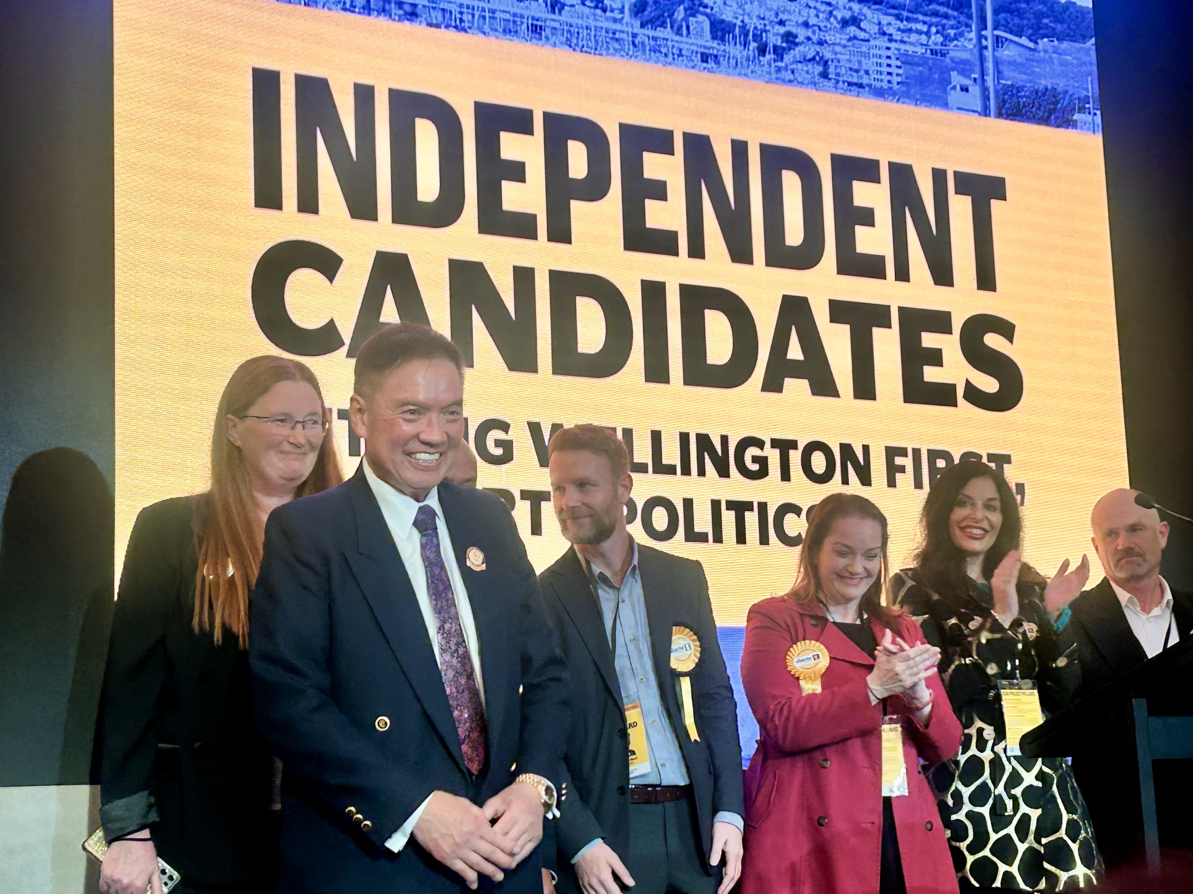 Wellington mayoral candidate Ray Chung at his campaign launch.