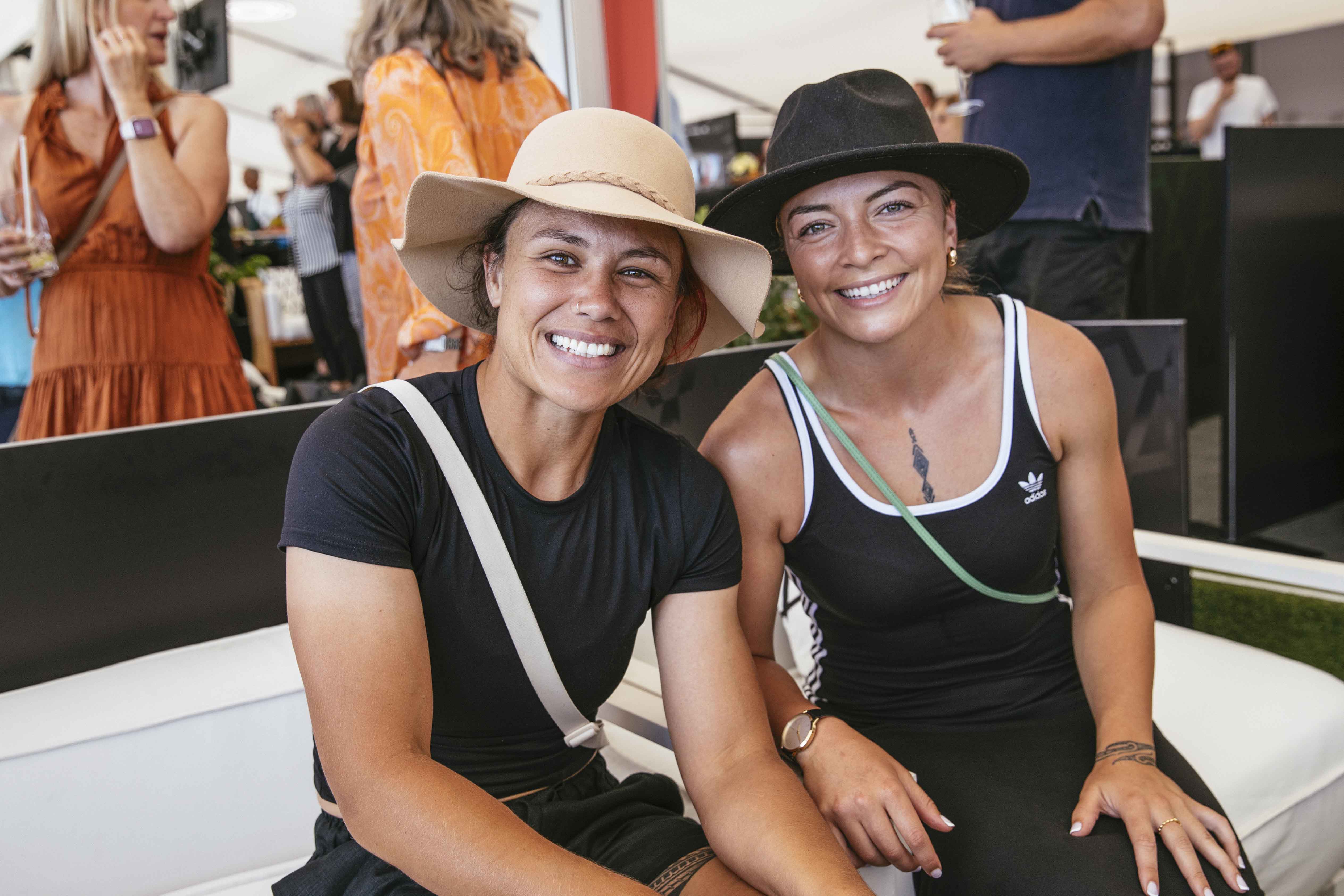 Black Ferns Ruby Tui and Renee Holmes.