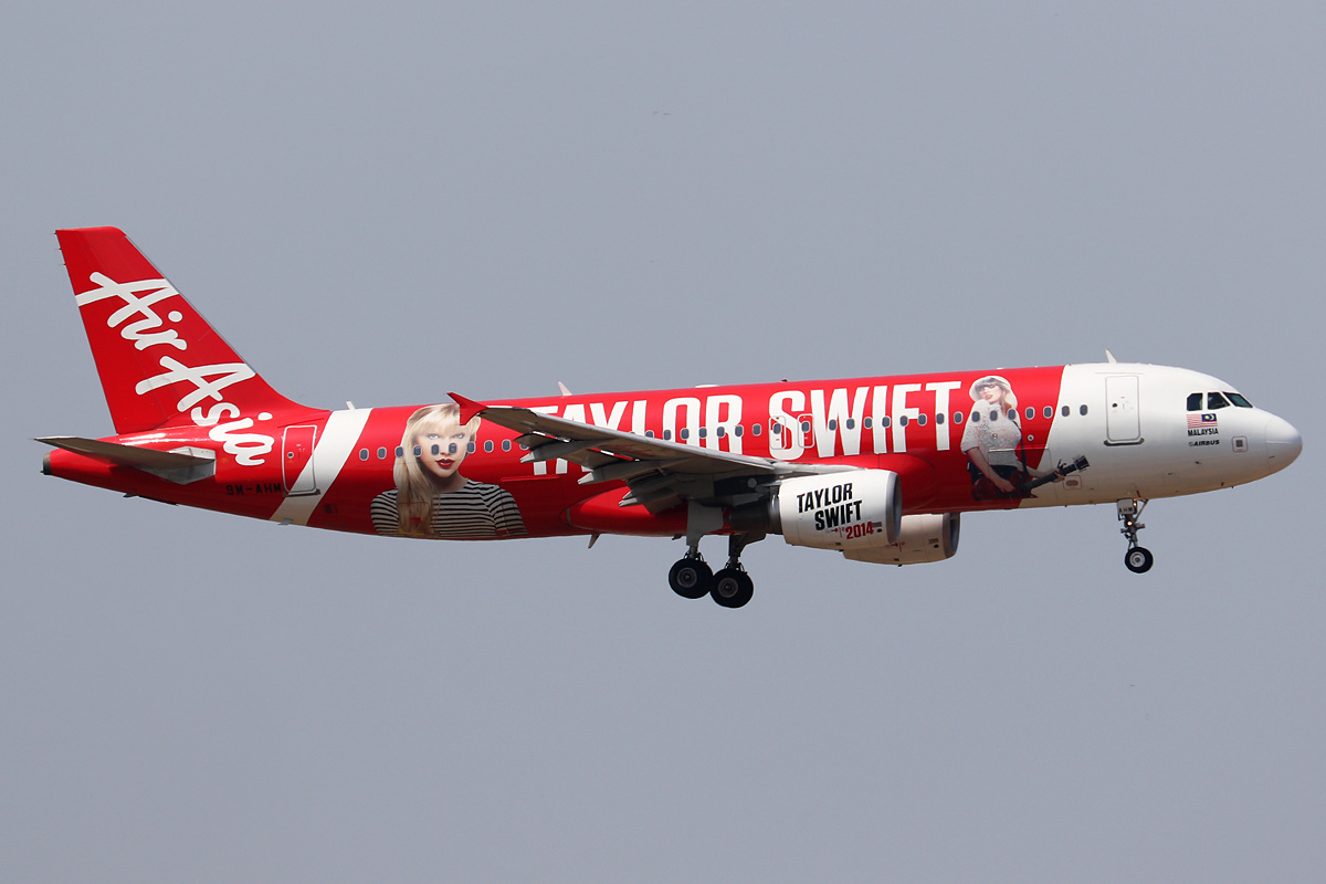 Air Asia celebrated Taylor's power to move her fans (and book flights) with a special Swift livery in 2014. Photo / AirAsia