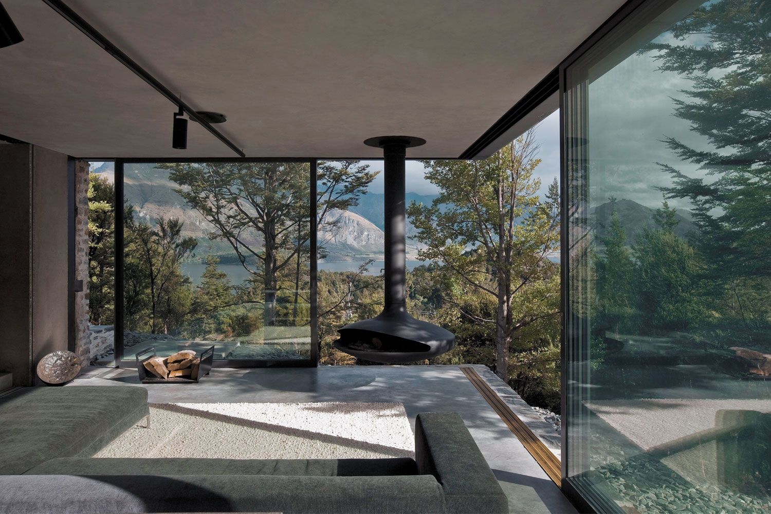 Tim Hay and Jeff Fearon’s first commissions were largely outside Auckland – like this mountainside holiday home overlooking Lake Wakatipu — but they soon started taking their work into a larger Auckland context. Photo / Patrick Reynolds.