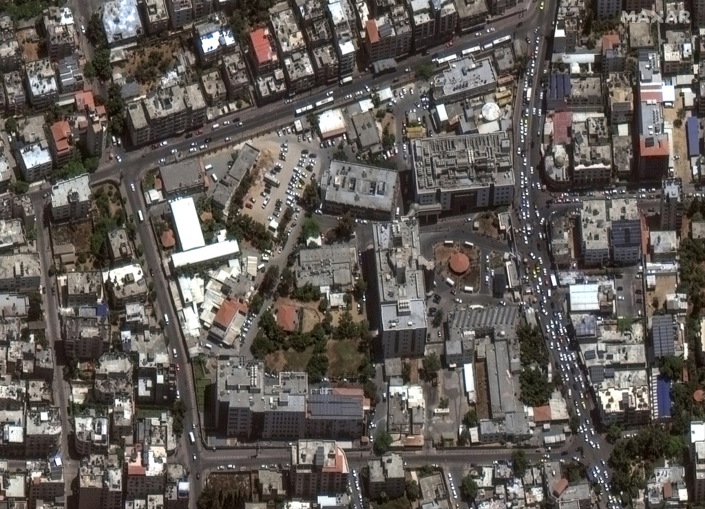 This satellite image provided by Maxar Technologies shows an overview of Al Shifa hospital and surroundings in Gaza City, on Wednesday, June 1, 2022. Photo / Maxar Technologies via AP