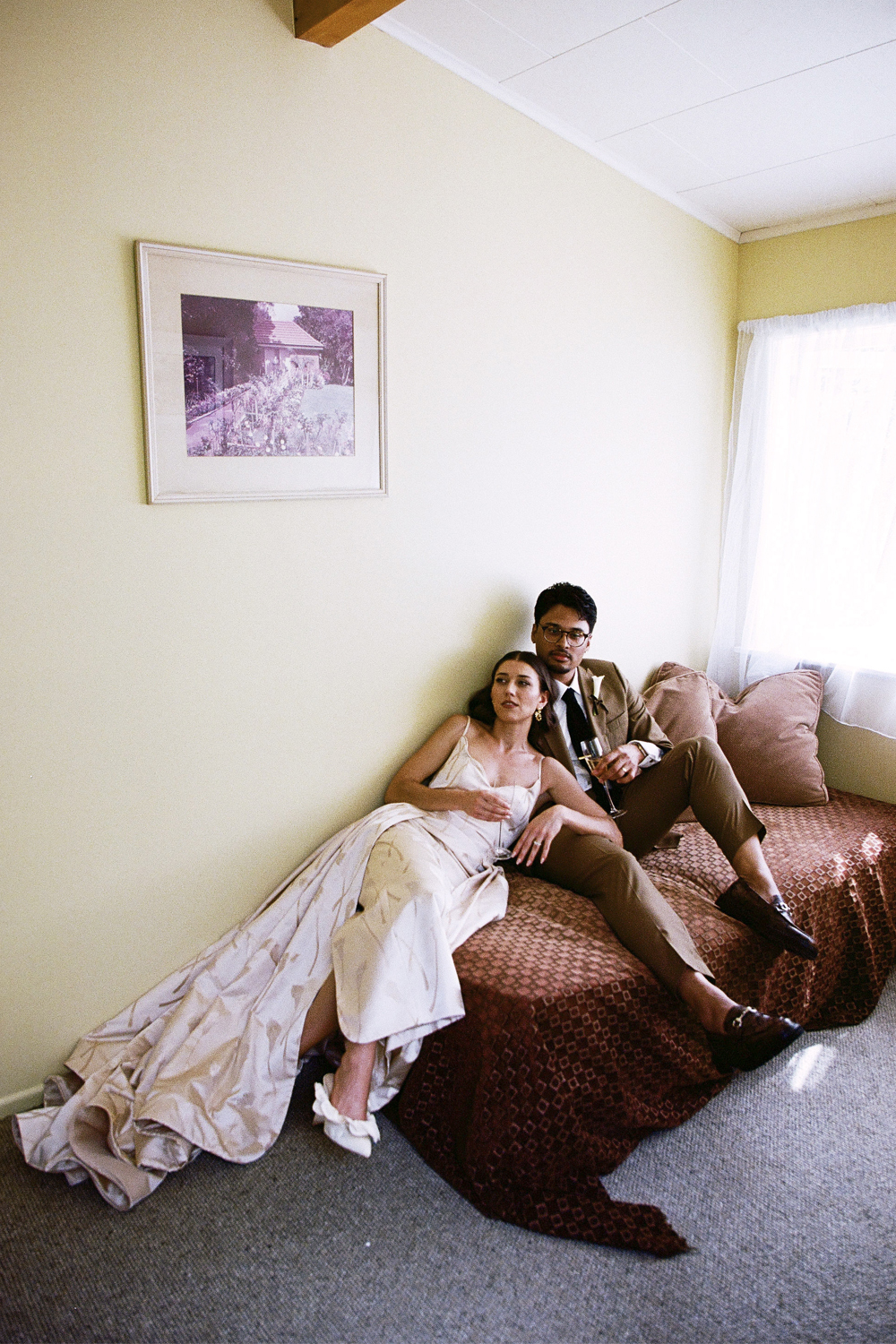 Post-nuptials at the family bach in Little Huia. Photo / Jonny Scott
