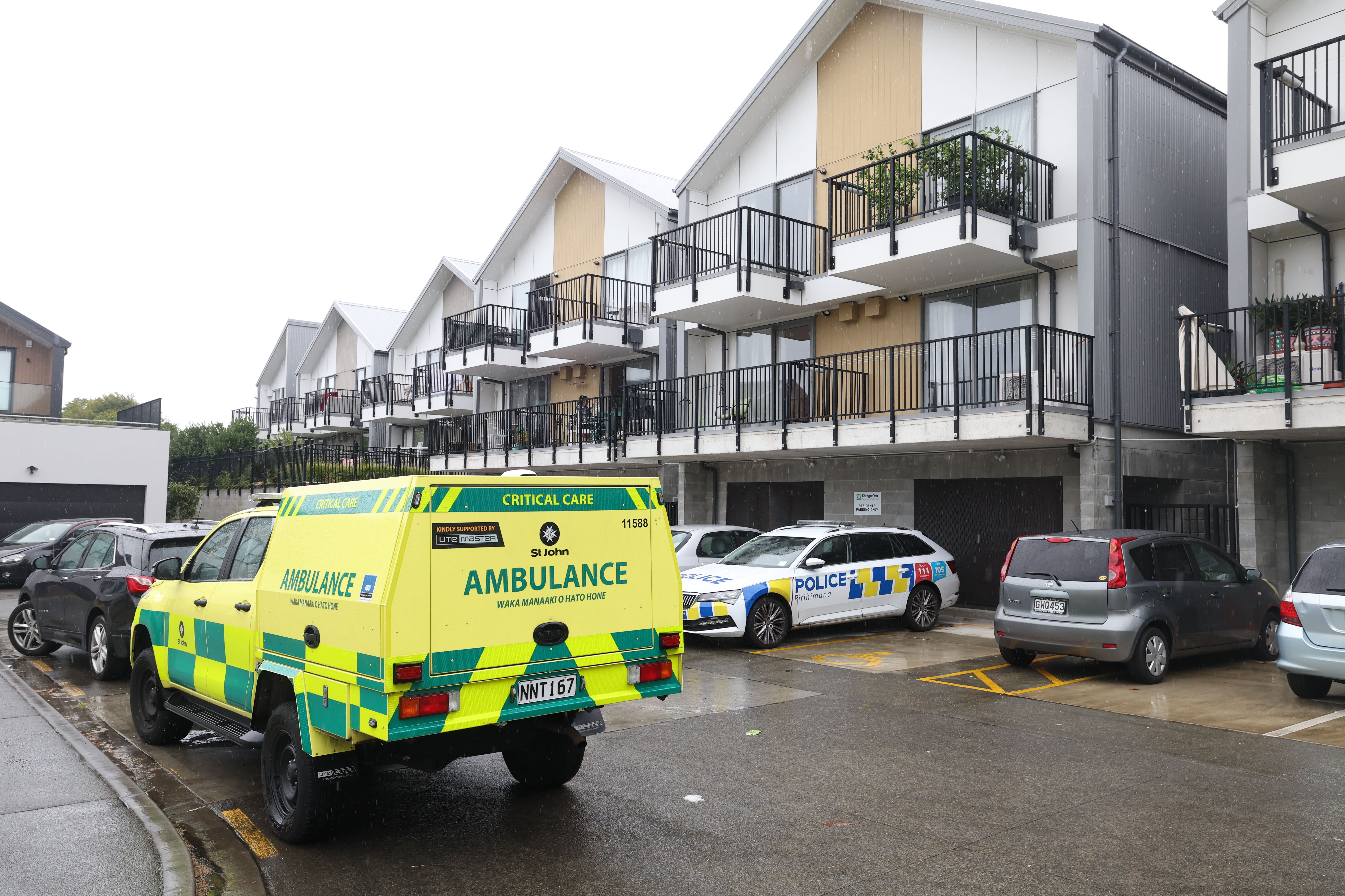 St John Ambulance took one person to Auckland City Hospital while the other man died at the scene. Photo / Jason Oxenham

