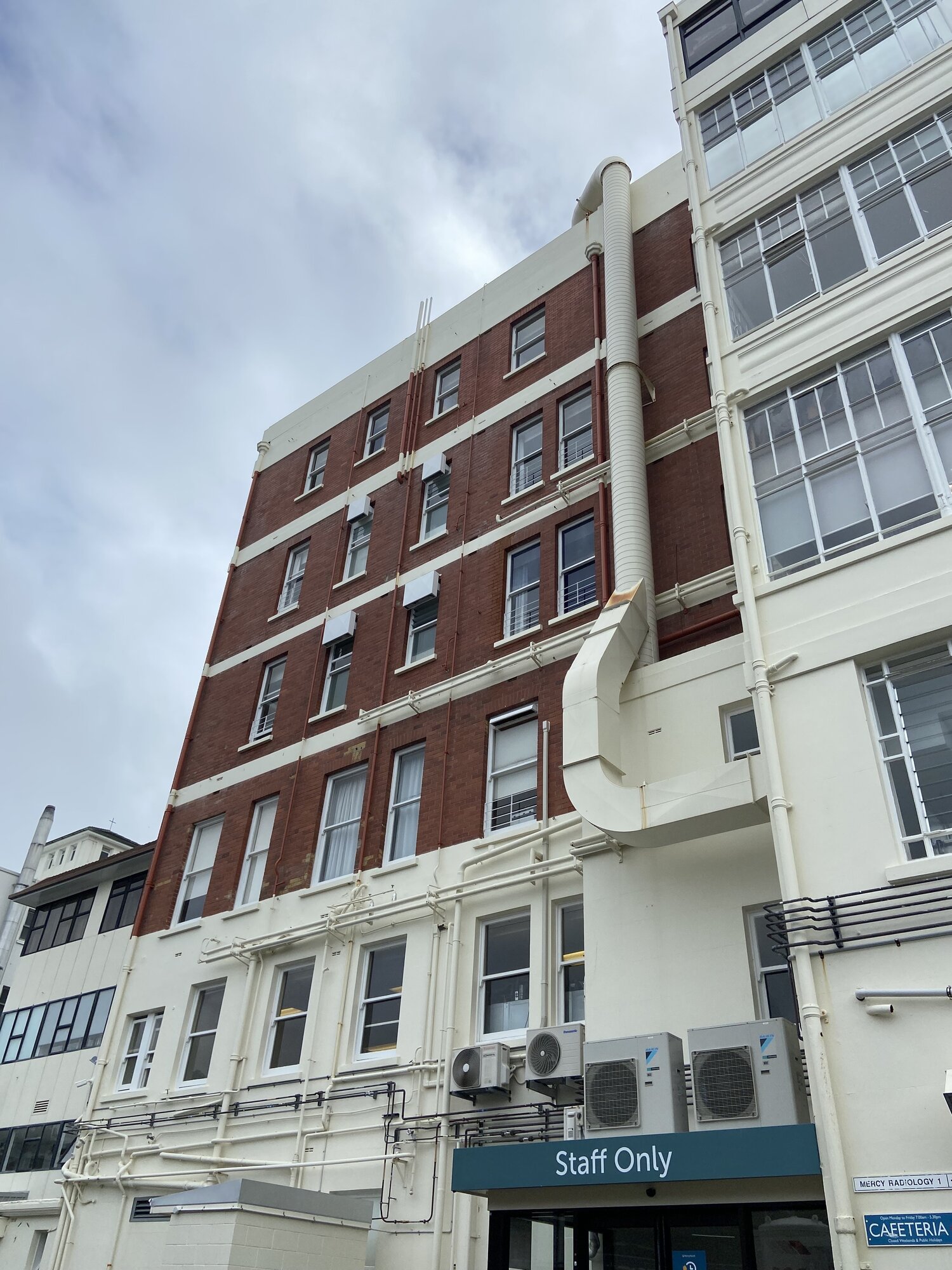 Allevia Hospital Epsom's seven-level Prendergast building, within which seven old operating theatres will be repurposed.
