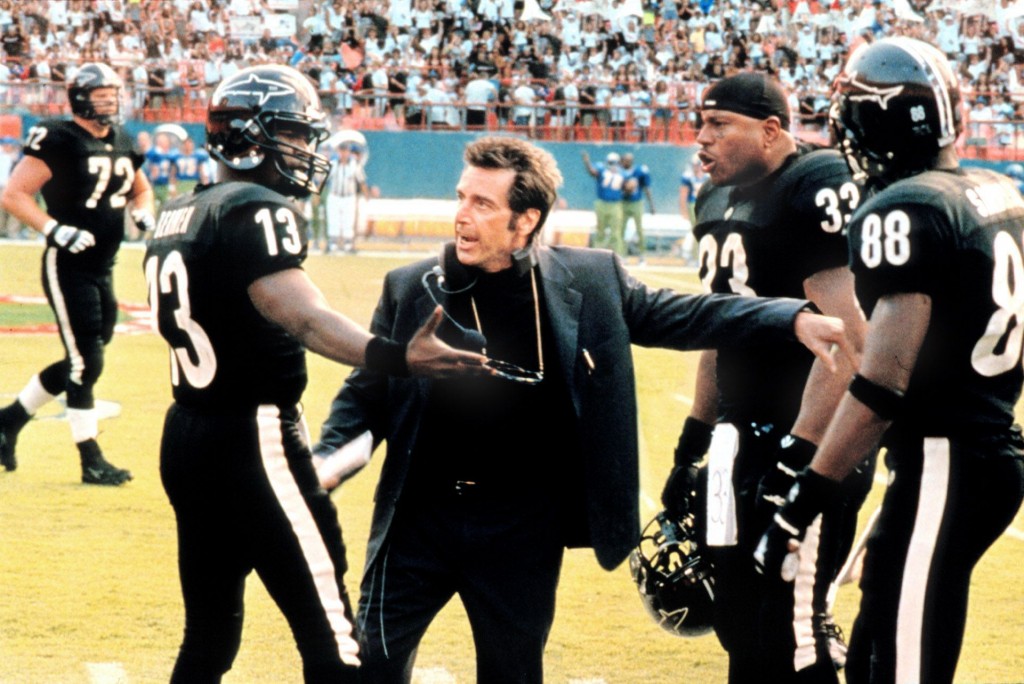 Al Pacino starred as coach Tony D'Amato in Oliver Stone's NFL drama Any Given Sunday. 