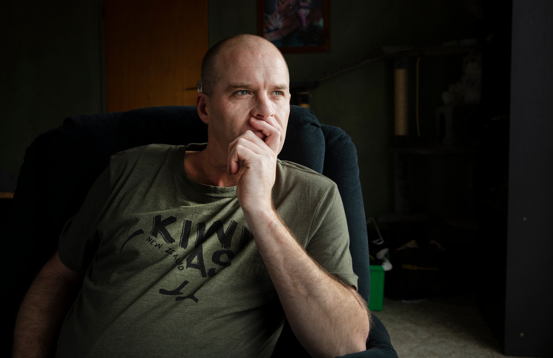Scott Carr, who spent 3 months at the Whakapakari Youth Trust camp on Great Barrier Island in 1998, at home in Feilding. Photo / Mark Mitchell