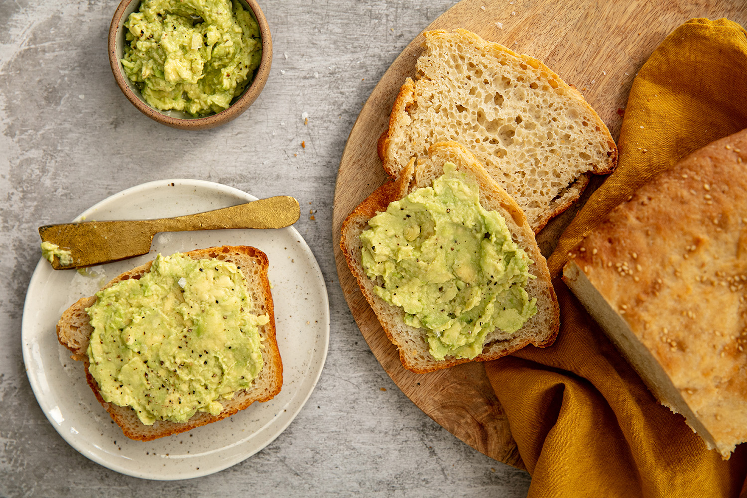This easy homemade loaf is topped with sesame seeds for extra crunch. Photo / Babiche Martens