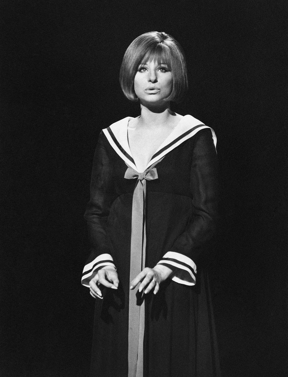 Barbra Streisand in a long collared tunic,1968. Photo / Getty Images