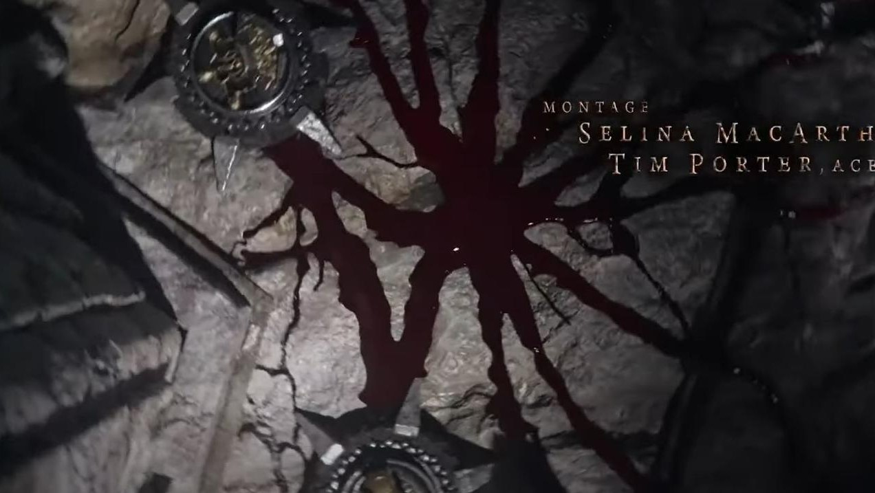 The cogs for King Jaehaerys (bottom) and Queen Alysanne (top). Note the many branches of blood flowing from them, representing all their children. Photo / HBO