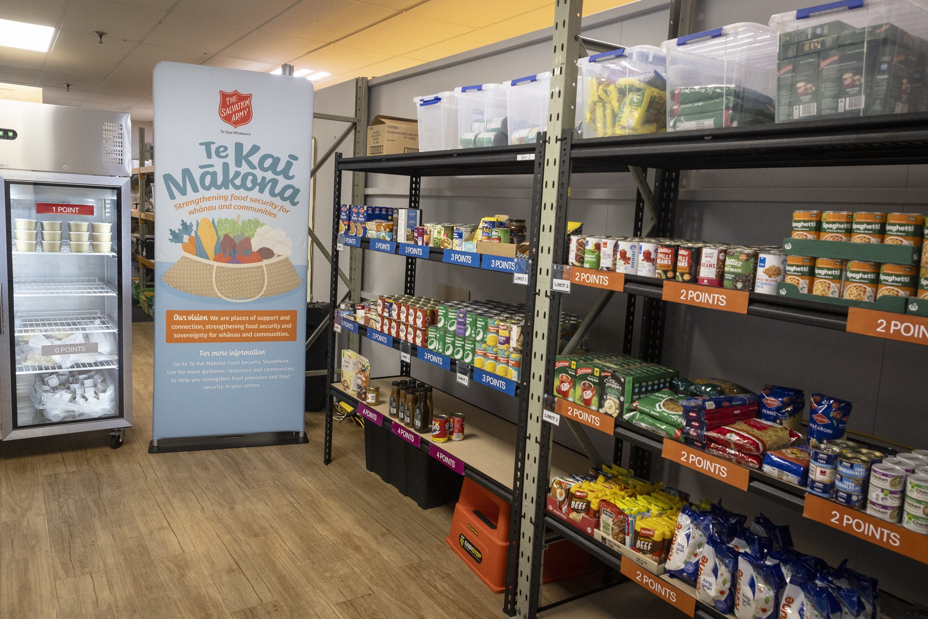 Te Kai Mākona, the Salvation Army Foodbank's choice-model supermarket. Photo Andrew Warner