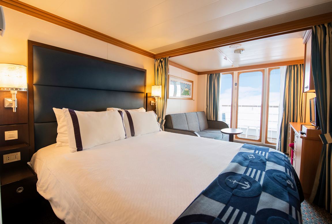 The Veranda Staterooms on Disney Wonder, a Disney Cruise ship, are plenty big enough for families, with a spacious veranda and separate lounge area. Photo / Disney Cruise Line